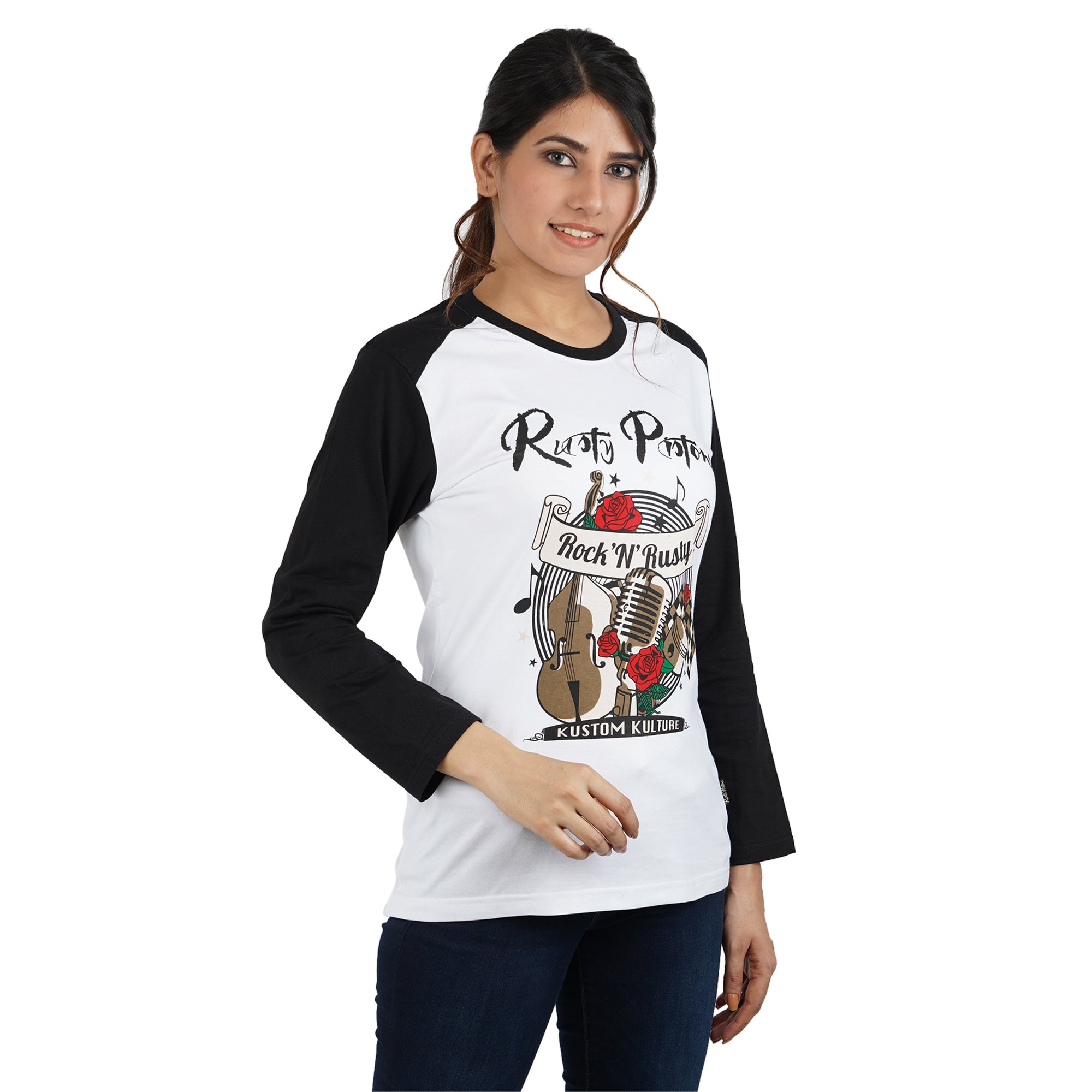 Women Raglan Tshirts-Long sleeve