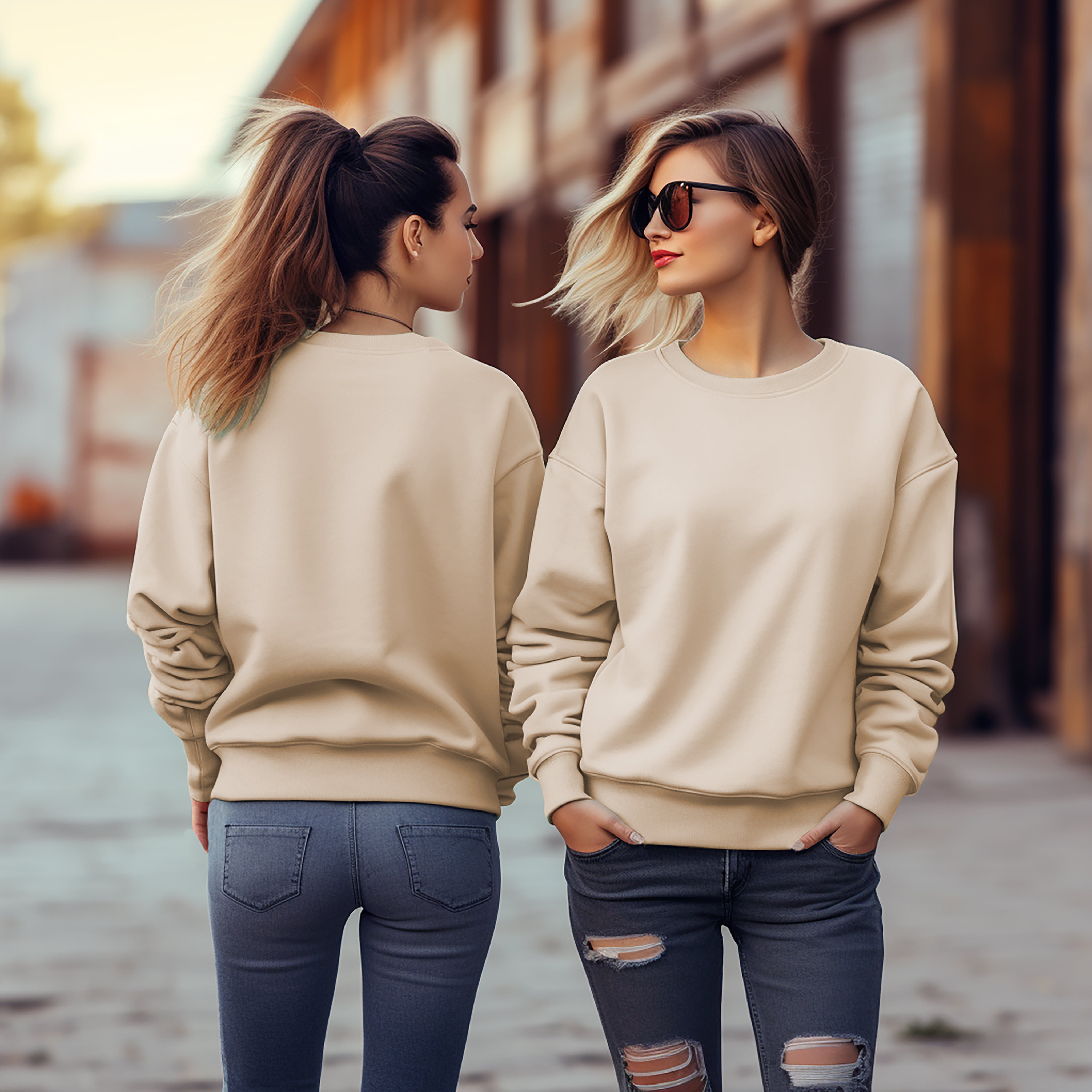 Women Sweatshirt Front and Back View