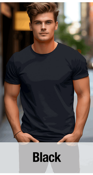 Black T-Shirt -MOQ 50 pcs