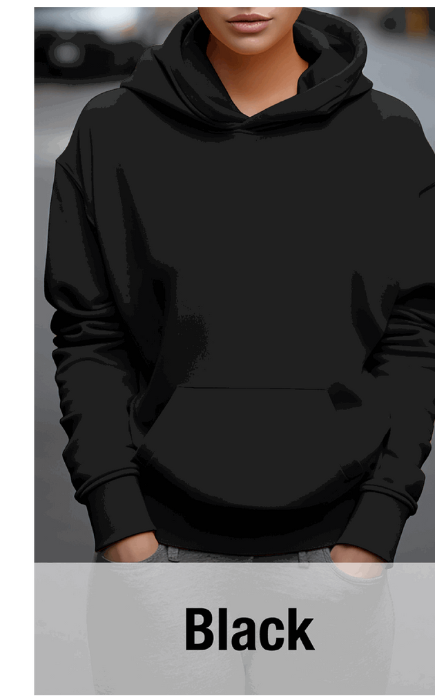 Black Hoodie with Kangaroo Pocket-MOQ 50 pcs