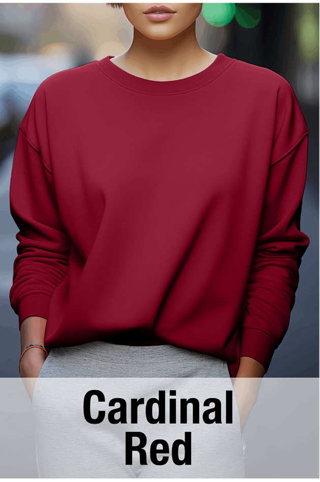 Cardinal Red Sweatshirt MOQ 50 PCS