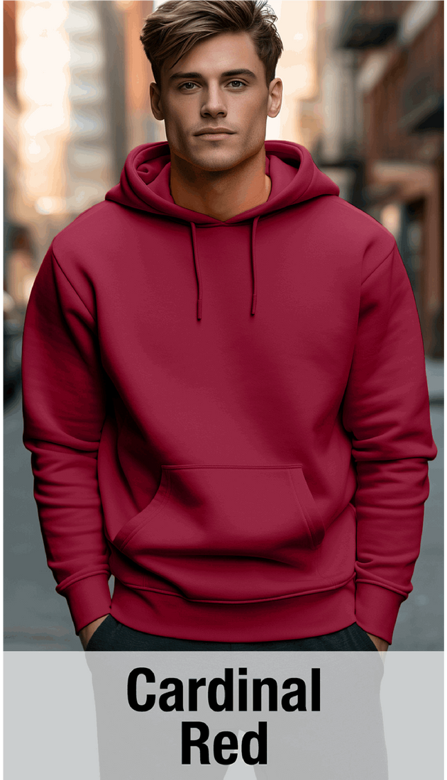 Cardinal Red Hoodie with Kangaroo Pocket-MOQ 50 pcs