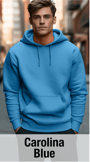 Carolina Blue Hoodie with Kangaroo Pocket-MOQ 50 pcs