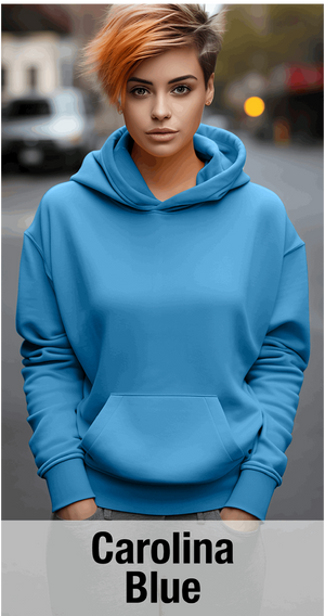 Carolina Blue Hoodie with Kangaroo Pocket-MOQ 50 pcs