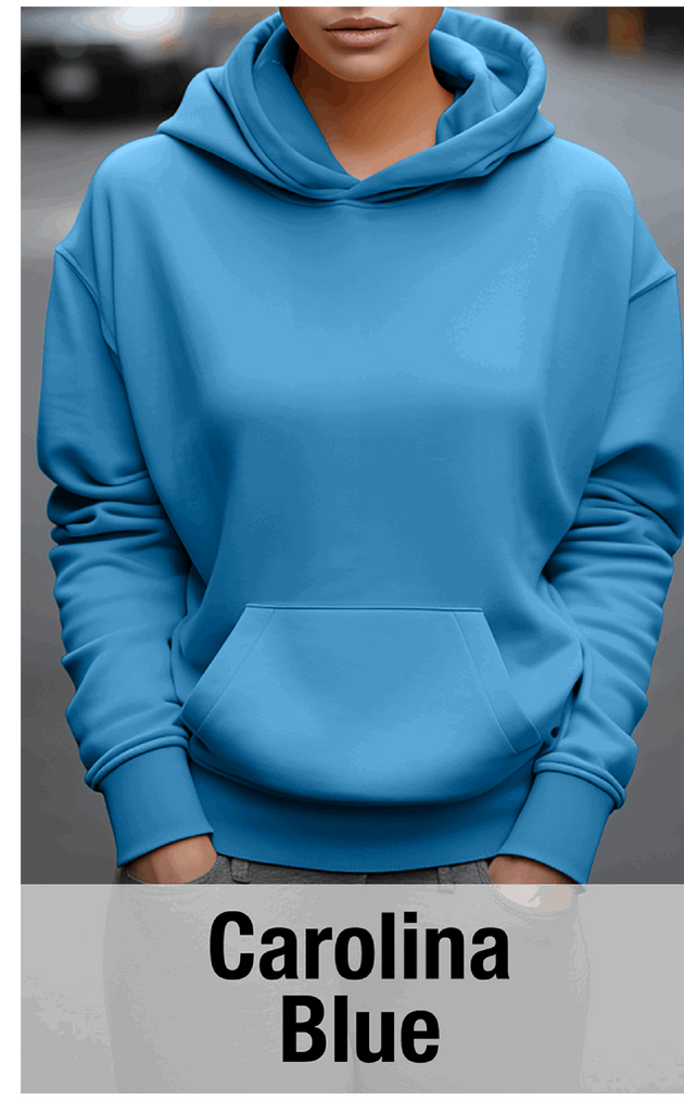 Carolina Blue Hoodie with Kangaroo Pocket-MOQ 50 pcs