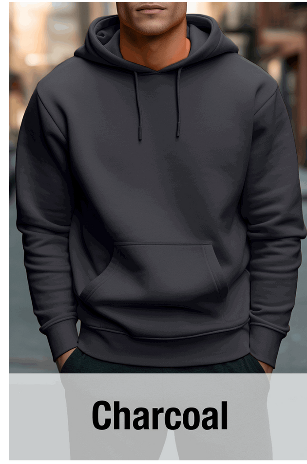 Charcoal Hoodie with Kangaroo Pocket-MOQ 50 pcs