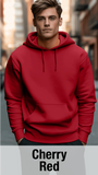 Cherry Red Hoodie with Kangaroo Pocket-MOQ 50 pcs