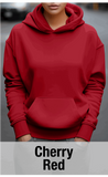 Cherry Red Hoodie with Kangaroo Pocket-MOQ 50 pcs