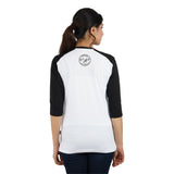 White-Black Raglan 3/4 sleeve  T-Shirt