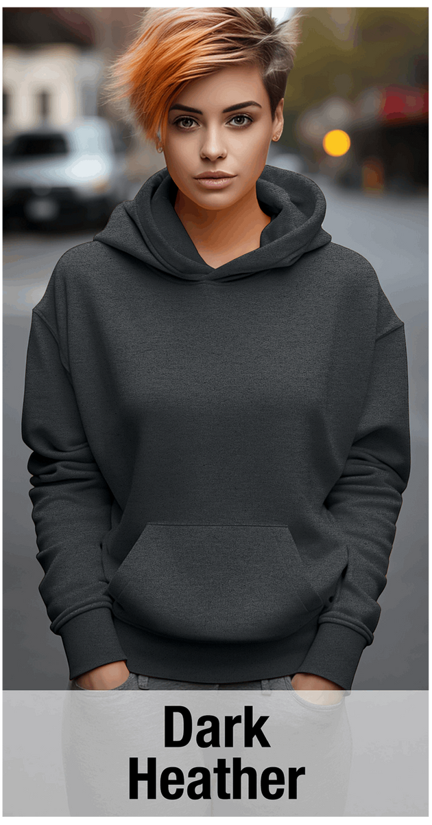 Dark Heather Hoodie with Kangaroo Pocket