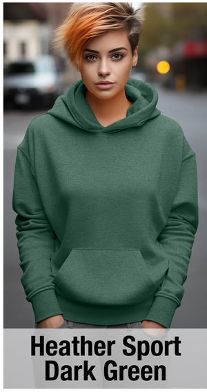 Heather Sport Dark Green Hoodie with Kangaroo Pocket