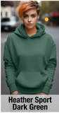 Sweat à capuche vert foncé Heather Sport avec poche kangourou-MOQ 50 pièces