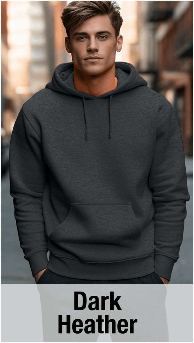 Dark Heather Hoodie with Kangaroo Pocket