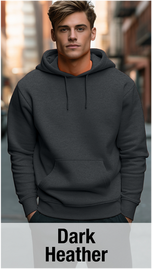 Dark Heather Hoodie with Kangaroo Pocket-MOQ 50 pcs