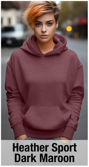 Sweat à capuche Heather Sport Dark Maroon avec poche kangourou-MOQ 50 pièces