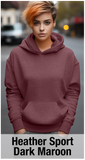 Sweat à capuche Heather Sport Dark Maroon avec poche kangourou-MOQ 50 pièces