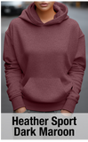 Sweat à capuche Heather Sport Dark Maroon avec poche kangourou-MOQ 50 pièces