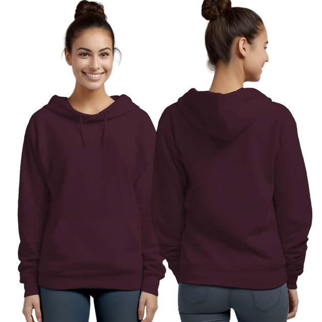 Heather Sport Dark Maroon Hoodie with Kangaroo Pocket