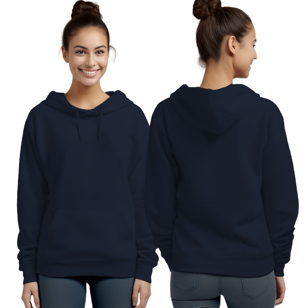 Heather Sport Dark Navy Hoodie with Kangaroo Pocket