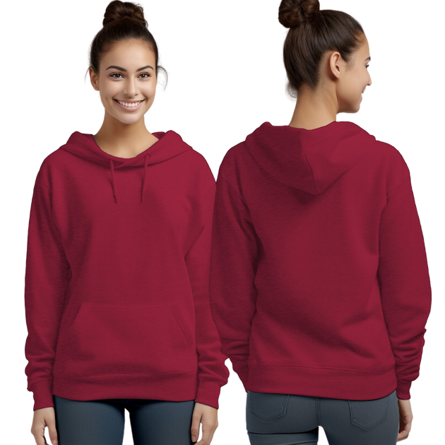 Heather Sport Scarlet Hoodie with Kangaroo Pocket