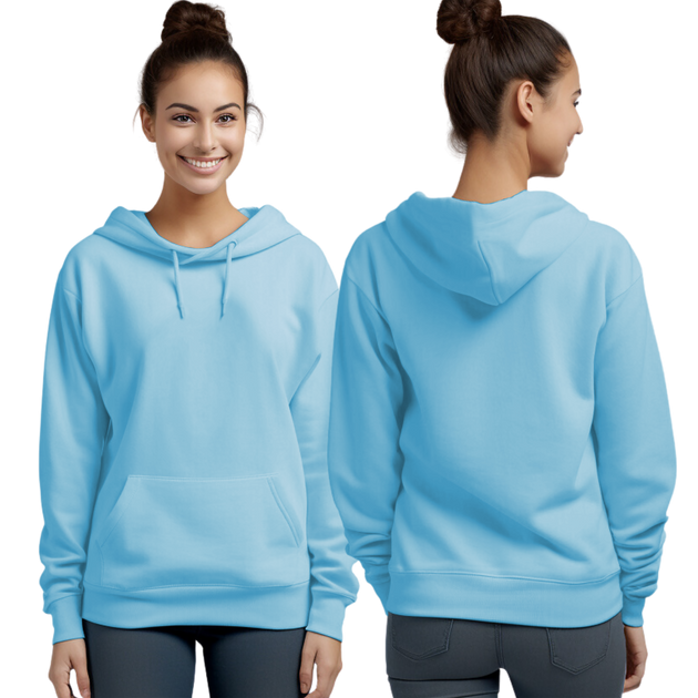 Light Blue Hoodie with Kangaroo Pocket