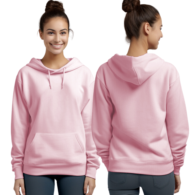 Light Pink Hoodie with Kangaroo Pocket