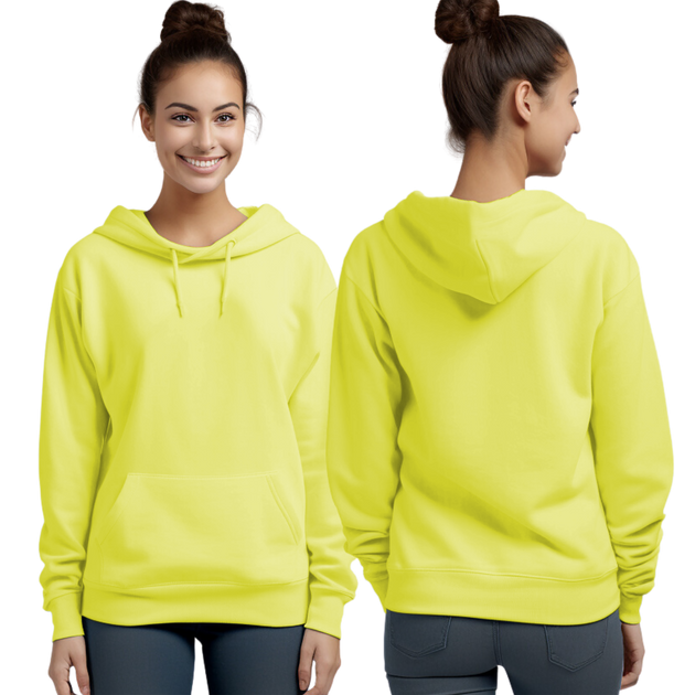 Safety Green Hoodie with Kangaroo Pocket