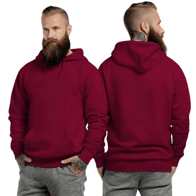 Antique Cherry Red Hoodie with Kangaroo Pocket-MOQ 50 pcs