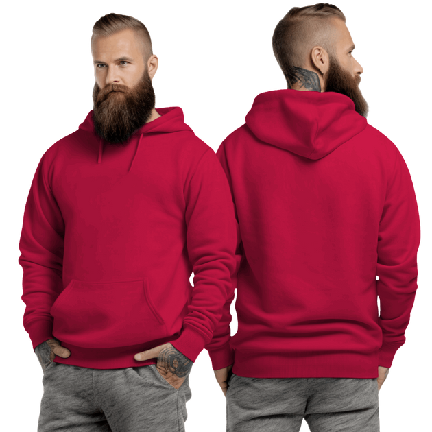 Cherry Red Hoodie with Kangaroo Pocket-MOQ 50 pcs