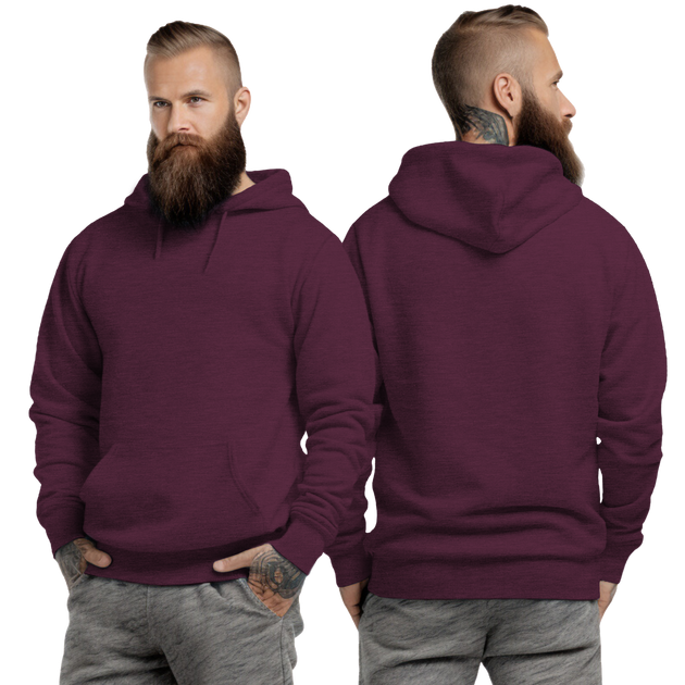 Heather Sport Dark Maroon Hoodie with Kangaroo Pocket