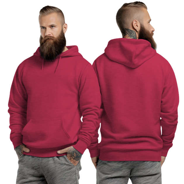 Heather Sport Scarlet Hoodie with Kangaroo Pocket-