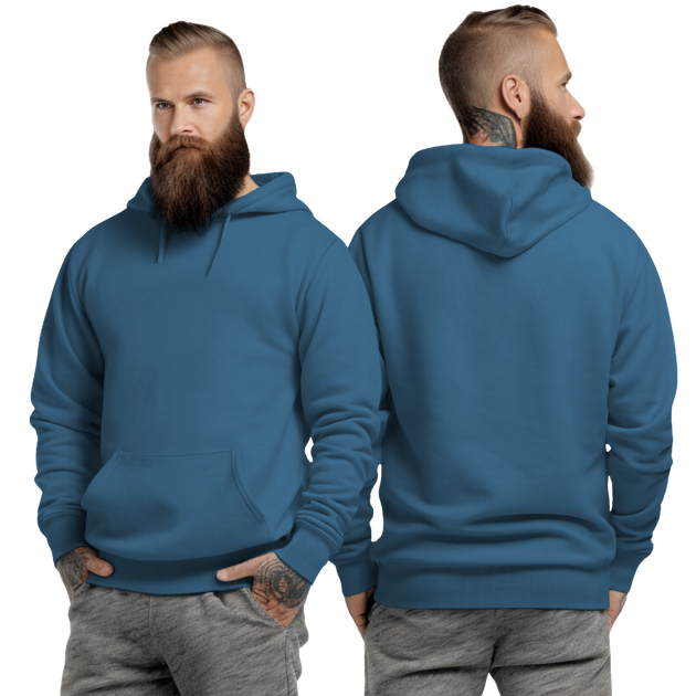 Indigo Blue Hoodie with Kangaroo Pocket-