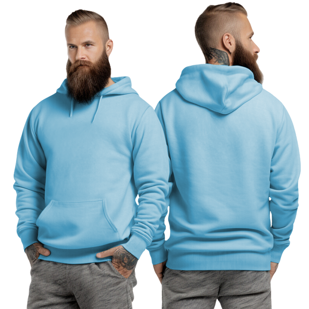 Light Blue Hoodie with Kangaroo Pocket-