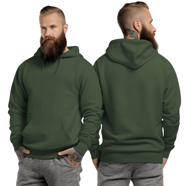 Military Green Hoodie with Kangaroo Pocket-