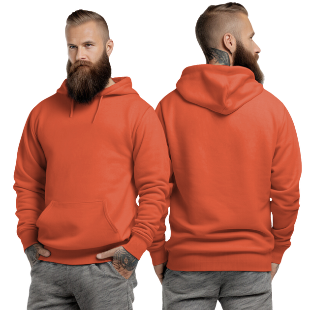 Orange Hoodie with Kangaroo Pocket-