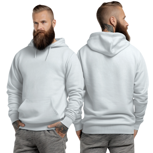 White Hoodie with Kangaroo Pocket-