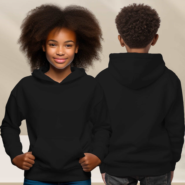 Black Hoodie with Kangaroo Pocket-MOQ 50 pcs