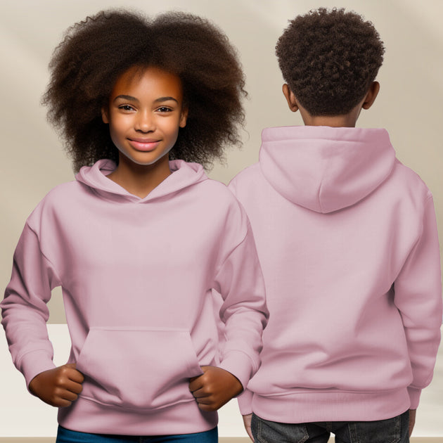 Light Pink Hoodie with Kangaroo Pocket-MOQ 50 pcs