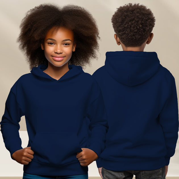 Navy Hoodie with Kangaroo Pocket-MOQ 50 pcs