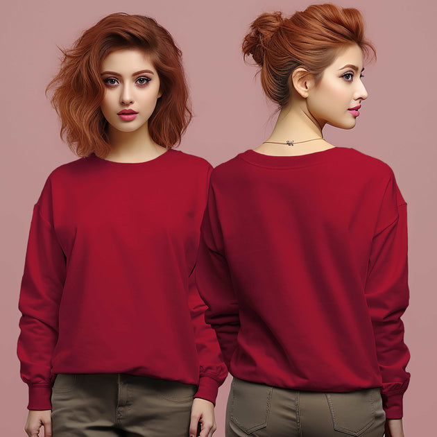 Cherry Red Sweatshirt MOQ 50 PCS