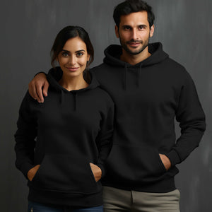 Black Hoodie with Kangaroo Pocket-MOQ 50 pcs