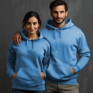 Carolina Blue Hoodie with Kangaroo Pocket-MOQ 50 pcs