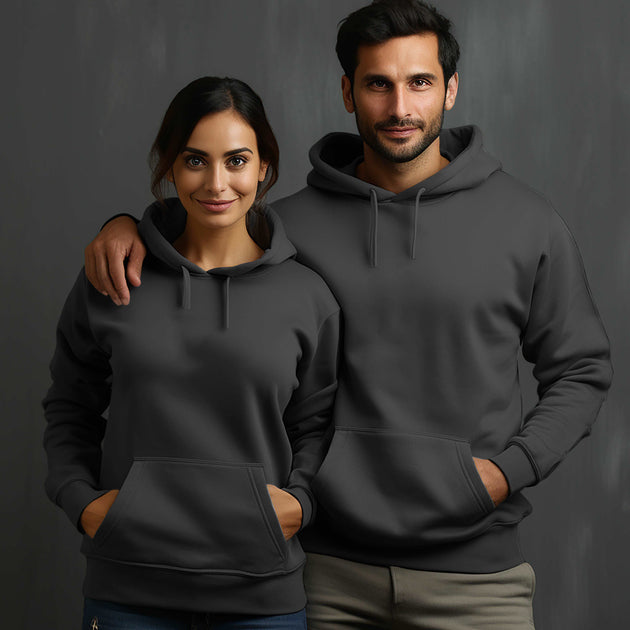 Charcoal Hoodie with Kangaroo Pocket-MOQ 50 pcs