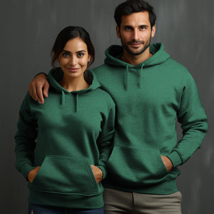 Heather Sport Dark Green Hoodie with Kangaroo Pocket