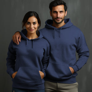 Heather Sport Dark Navy Hoodie with Kangaroo Pocket