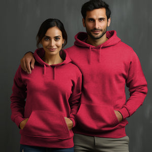 Heather Sport Scarlet Hoodie with Kangaroo Pocket