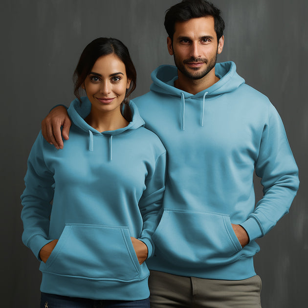 Light Blue Hoodie with Kangaroo Pocket