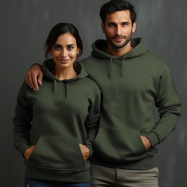 Military Green Hoodie with Kangaroo Pocket