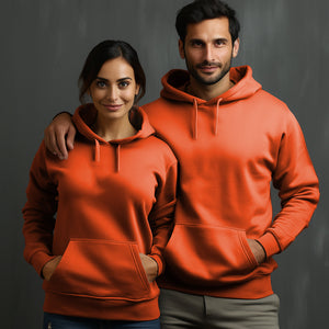 Orange Hoodie with Kangaroo Pocket