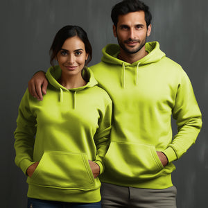 Safety Green Hoodie with Kangaroo Pocket